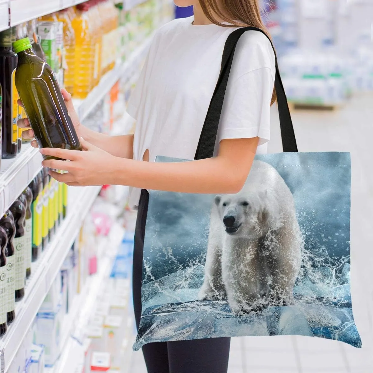 visesunny Large Tote Bag Shoulder Bag Shopping Casual Travel Bag Handbags for Women Lady Girl Teens Gym Beach Daily