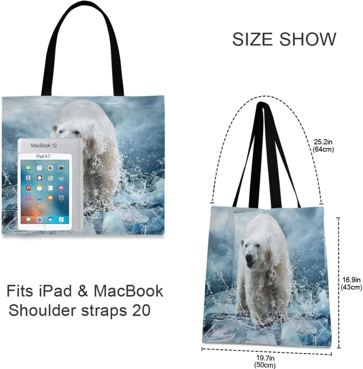 visesunny Large Tote Bag Shoulder Bag Shopping Casual Travel Bag Handbags for Women Lady Girl Teens Gym Beach Daily