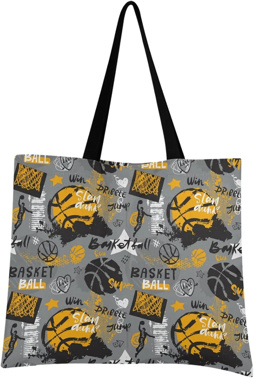 visesunny Women Extra Large Tote Bag Basketball Cool Motion Grey Pattern Shoulder Bags Ladies Beach Travel Reusable Grocery Shopping Portable Storage Handbag
