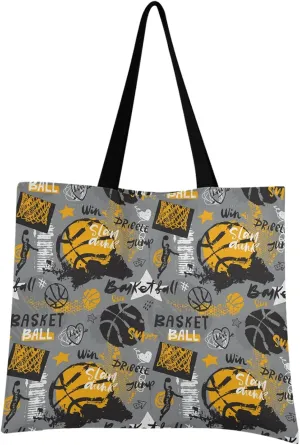 visesunny Women Extra Large Tote Bag Basketball Cool Motion Grey Pattern Shoulder Bags Ladies Beach Travel Reusable Grocery Shopping Portable Storage Handbag