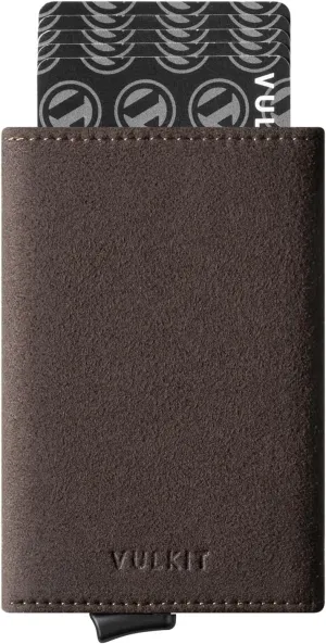 VULKIT Credit Card Holder Leather Bifold Pop up Wallet with Banknote Compartment, ID Window & Coin