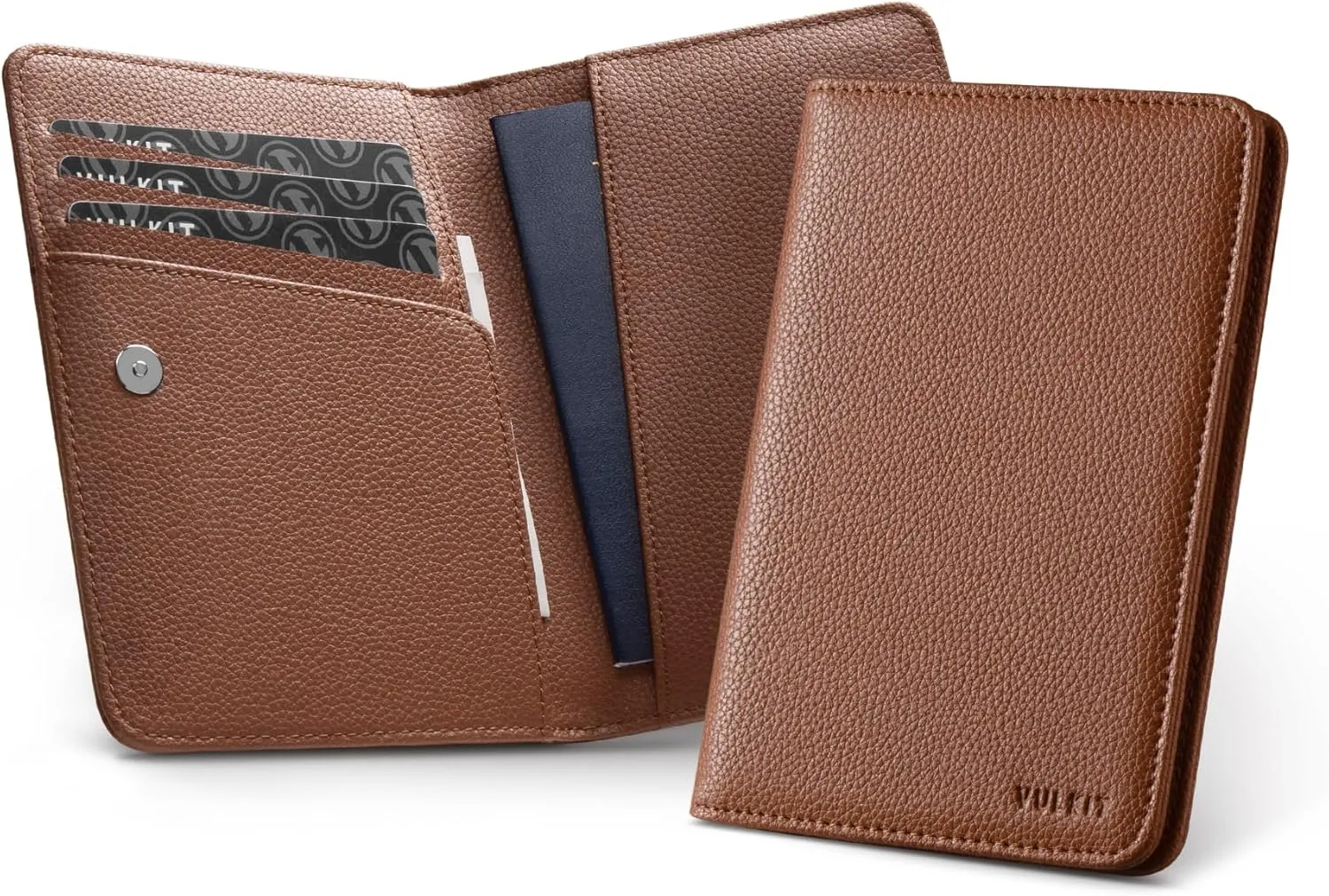 VULKIT Passport Holder Magnetic Closure RFID Blocking Travel Wallet Passport Book Cover Boarding Pass Holder Travel Essentials