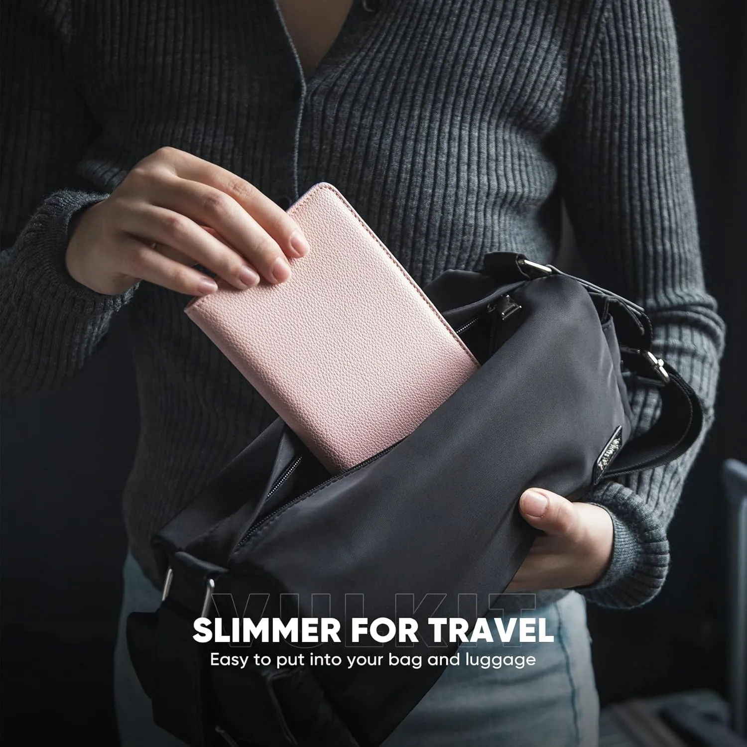 VULKIT Passport Holder Magnetic Closure RFID Blocking Travel Wallet Passport Book Cover Boarding Pass Holder Travel Essentials