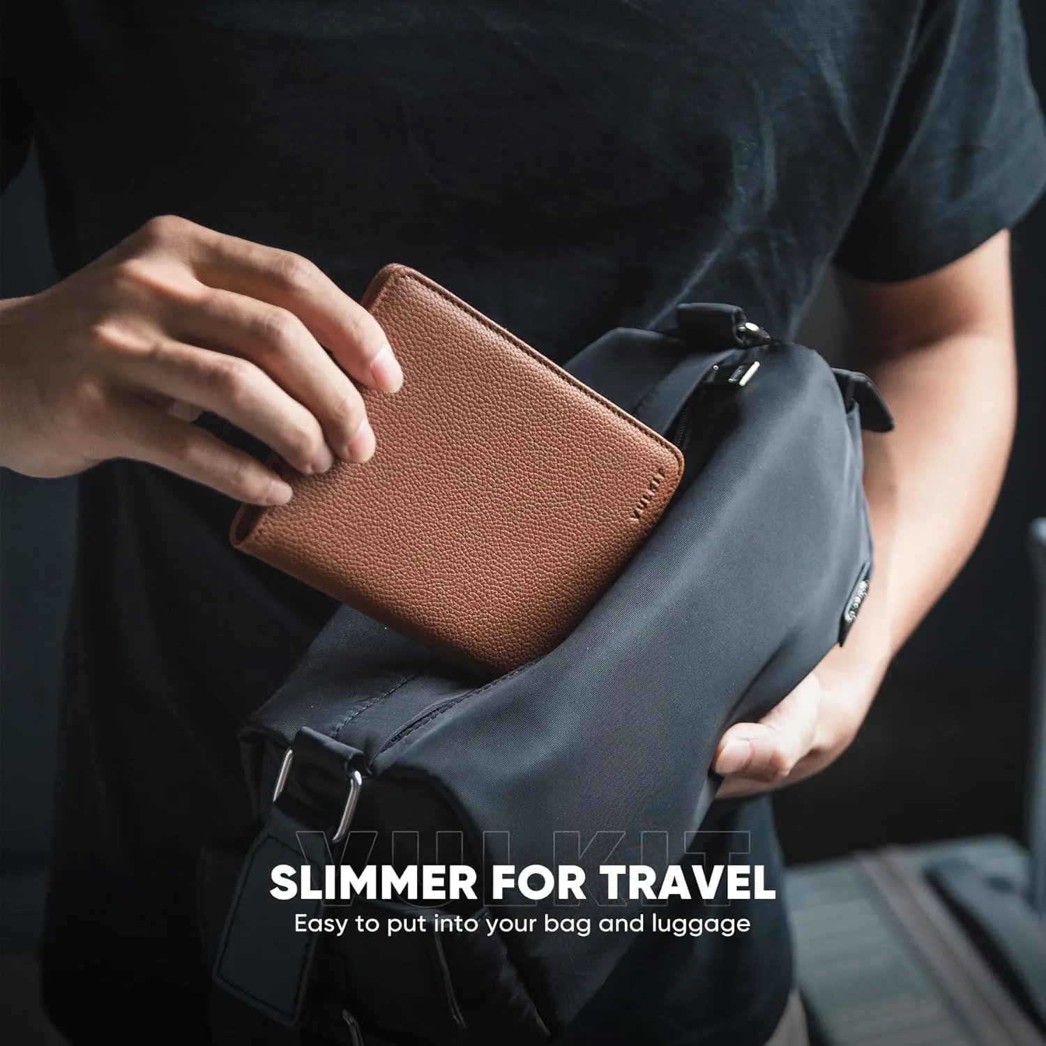 VULKIT Passport Holder Magnetic Closure RFID Blocking Travel Wallet Passport Book Cover Boarding Pass Holder Travel Essentials