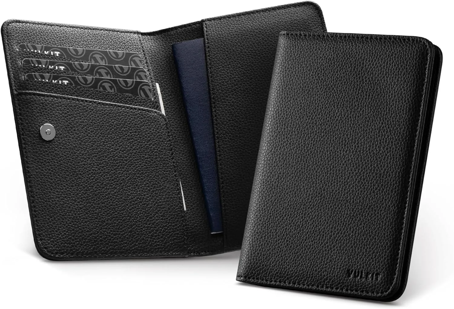 VULKIT Passport Holder Magnetic Closure RFID Blocking Travel Wallet Passport Book Cover Boarding Pass Holder Travel Essentials