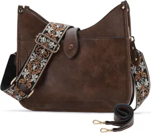 VX VONXURY Crossbody Purses for Women Shoulder Bag with Guitar Strap Trendy Handbag with Zipper and Buckle Closure