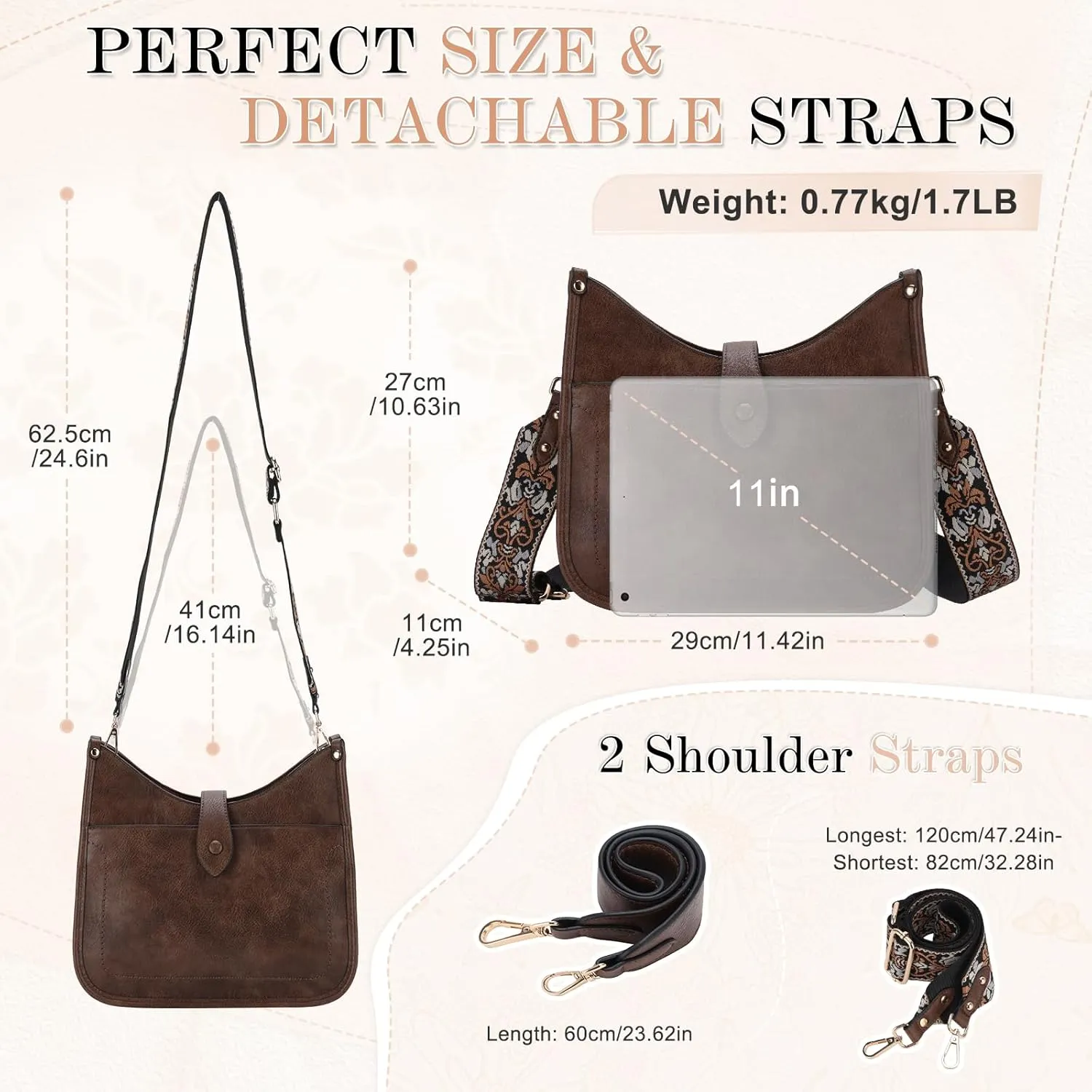 VX VONXURY Crossbody Purses for Women Shoulder Bag with Guitar Strap Trendy Handbag with Zipper and Buckle Closure