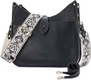 VX VONXURY Crossbody Purses for Women Shoulder Bag with Guitar Strap Trendy Handbag with Zipper and Buckle Closure