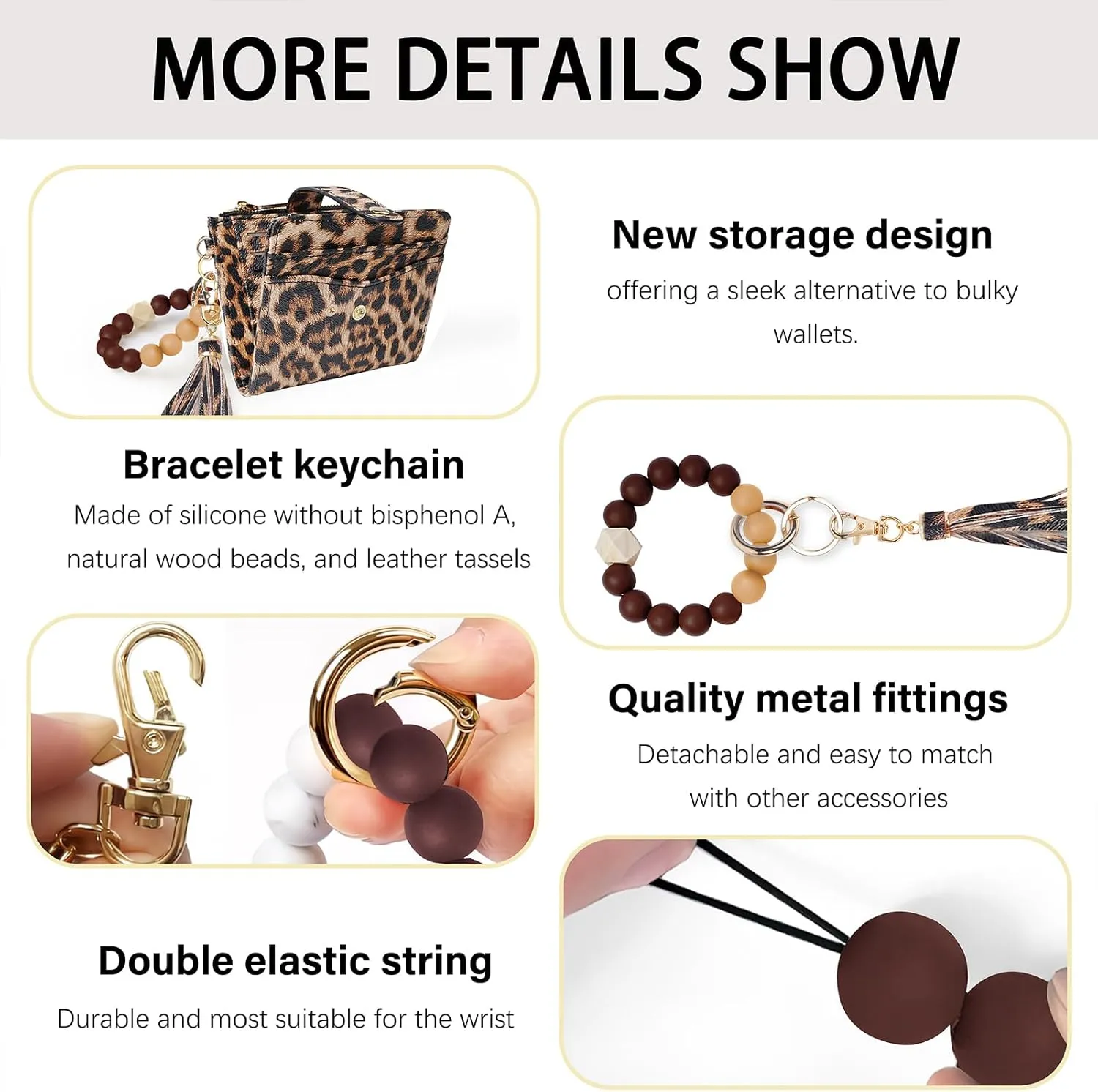 Wallet Keychain Wristlet for Women,Slim RFID Credit Card Holder Purse Tassel Keychain Bangle Key Ring for Men Women