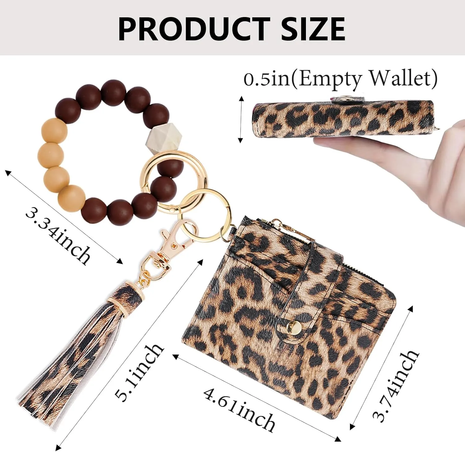 Wallet Keychain Wristlet for Women,Slim RFID Credit Card Holder Purse Tassel Keychain Bangle Key Ring for Men Women