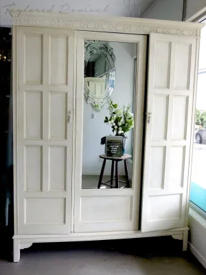 Wardrobe in Old White and Country Grey