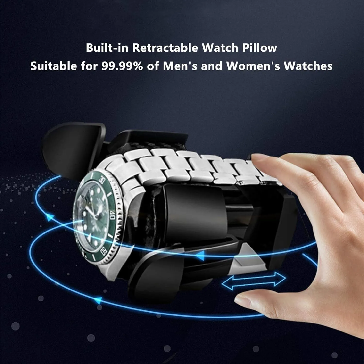 Watch Winder Box for 4 Automatic Watches Flexible Watch Pillows Built-in LED Light Piano Paint Finish Quiet Motor Watch Winder Watch Box Watch Storage Gift