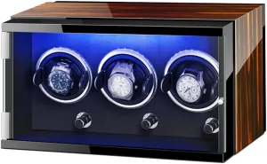 Watch Winder Box for Automatic Watch Adjustable Watch Pillows LCD Touch Screen Built-in LED Light Piano Paint Exterior Watch Winder for Automatic Watches
