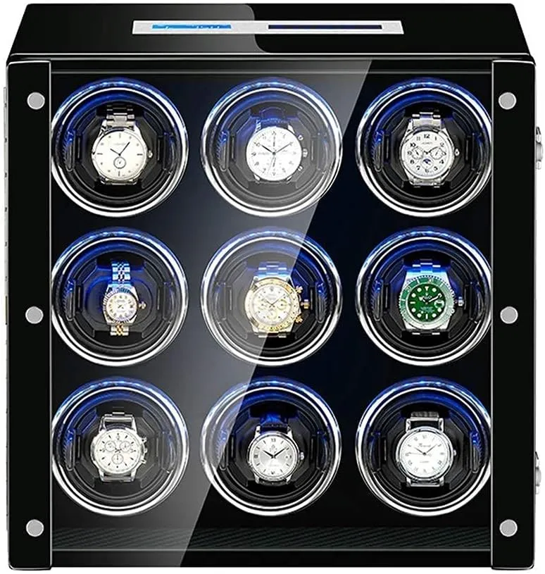 Watch Winder Box for Automatic Watch Adjustable Watch Pillows LCD Touch Sn Built-in Led Light Piano Paint Exterior Classic Watch Winder Display Watch Box A