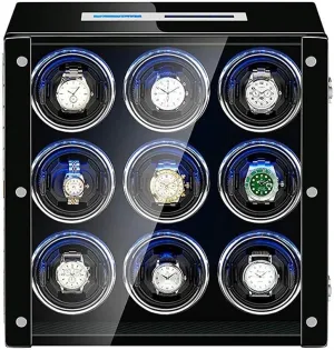 Watch Winder Box for Automatic Watch Adjustable Watch Pillows LCD Touch Sn Built-in Led Light Piano Paint Exterior Classic Watch Winder Display Watch Box A