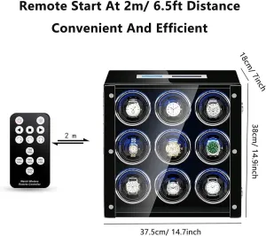 Watch Winder Box for Automatic Watch, Adjustable Watch Pillows LCD Touch Sn Built-in Led Light, Piano Paint Exterior Watch Winder Display Watch Box
