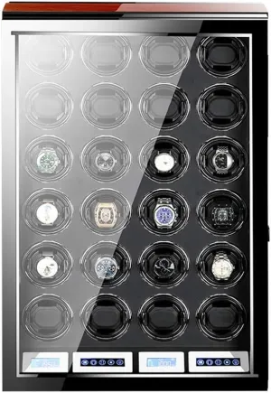 Watch Winder Box for Automatic Watches with Remote Control LCD Touch Screen Display Piano Paint Exterior LED Light Quiet Motor Watch Winder Box Best Gift