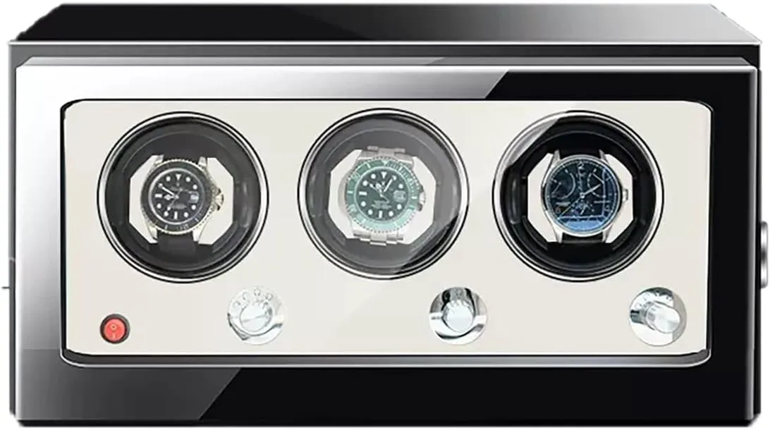 Watch Winder for Automatic Watches with Super Quiet Japanese Motor for 2 3 4 6 9 Watch Storage Display Box with LED Lights Luxury Mechanical Watch Storage Case (White 3 0)