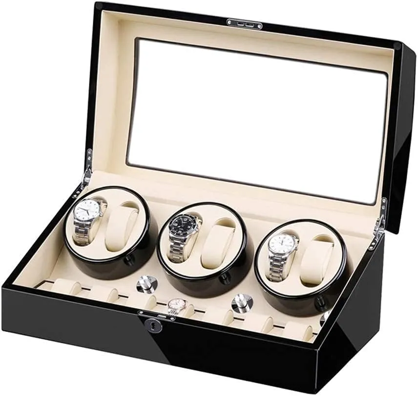 Watch Winder Watch Winder Box for 6 Automatic Watches   7 Storage Quiet Motor Wood Shell Piano Paint Exterior Large Capacity (B) Watch Winder