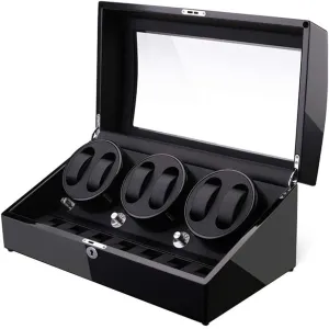 Watch Winder Watch Winder Box for 6 Automatic Watches   7 Storage Quiet Motor Wood Shell Piano Paint Exterior Large Capacity Watch Winder (A A)