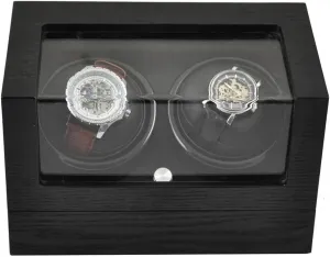Watch Winders, Dual Automatic Watch Winder with Double Quiet Mabuchi Motors,Watch Box in Wood Shell and Black Leather, 4 Rotation Mode Setting, Fit Lady and Man Automatic Watch It's so kind of You