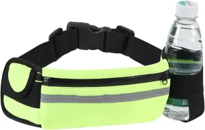 Waterproof running waist bag sports jogging outdoor mobile phone holder belt bag female male fitness cycling sports accessories(Green)