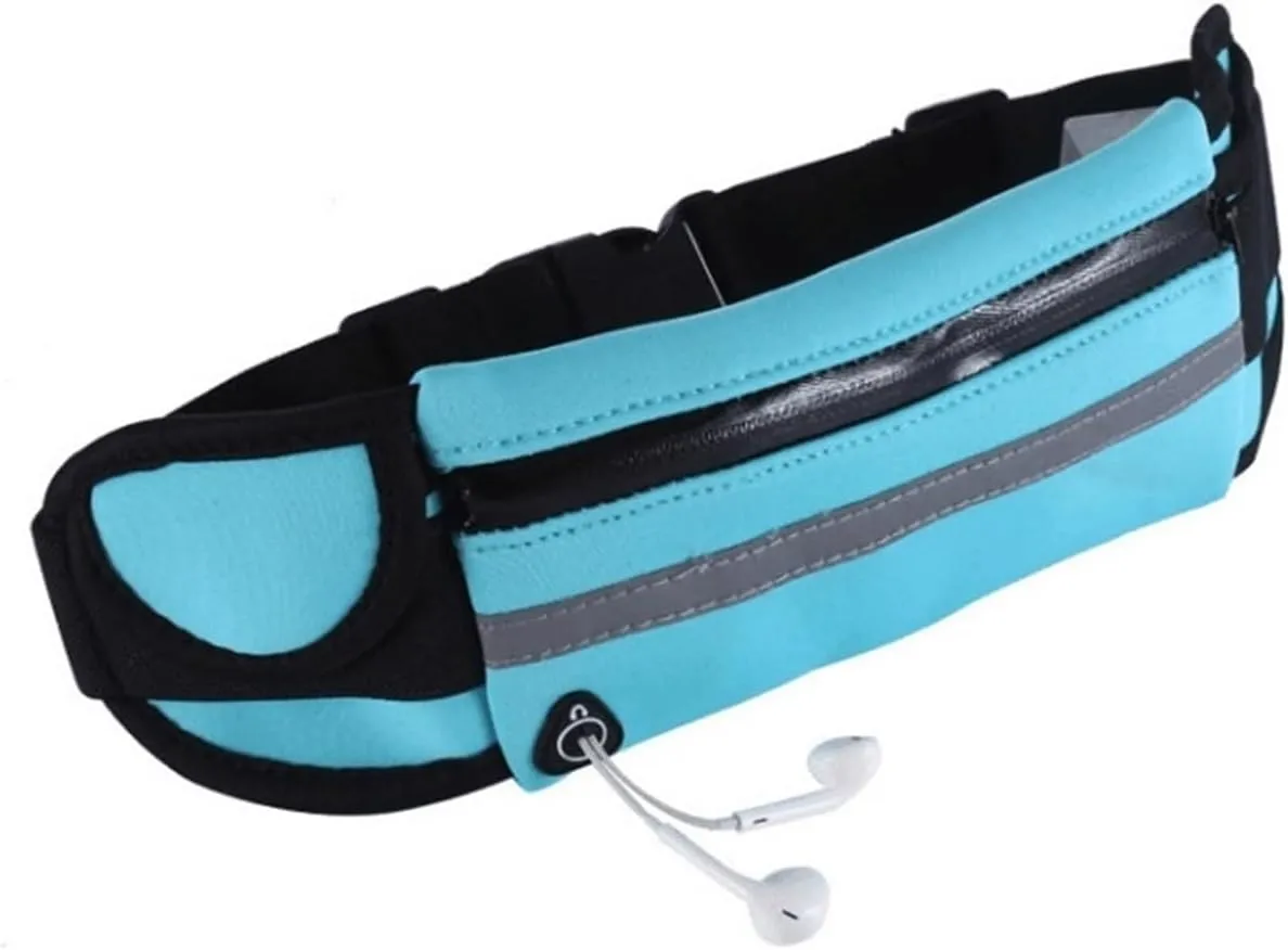 Waterproof running waist bag sports jogging outdoor mobile phone holder belt bag female male fitness cycling sports accessories(Green)