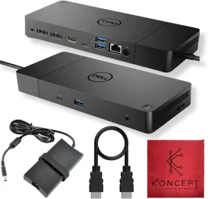WD19 DELL Docking Station USB C - Docking Station Dual Monitor with 180 & HDMI Cable, Dual DisplayPort Dell Dock - Laptop Docking Station (Renewed)