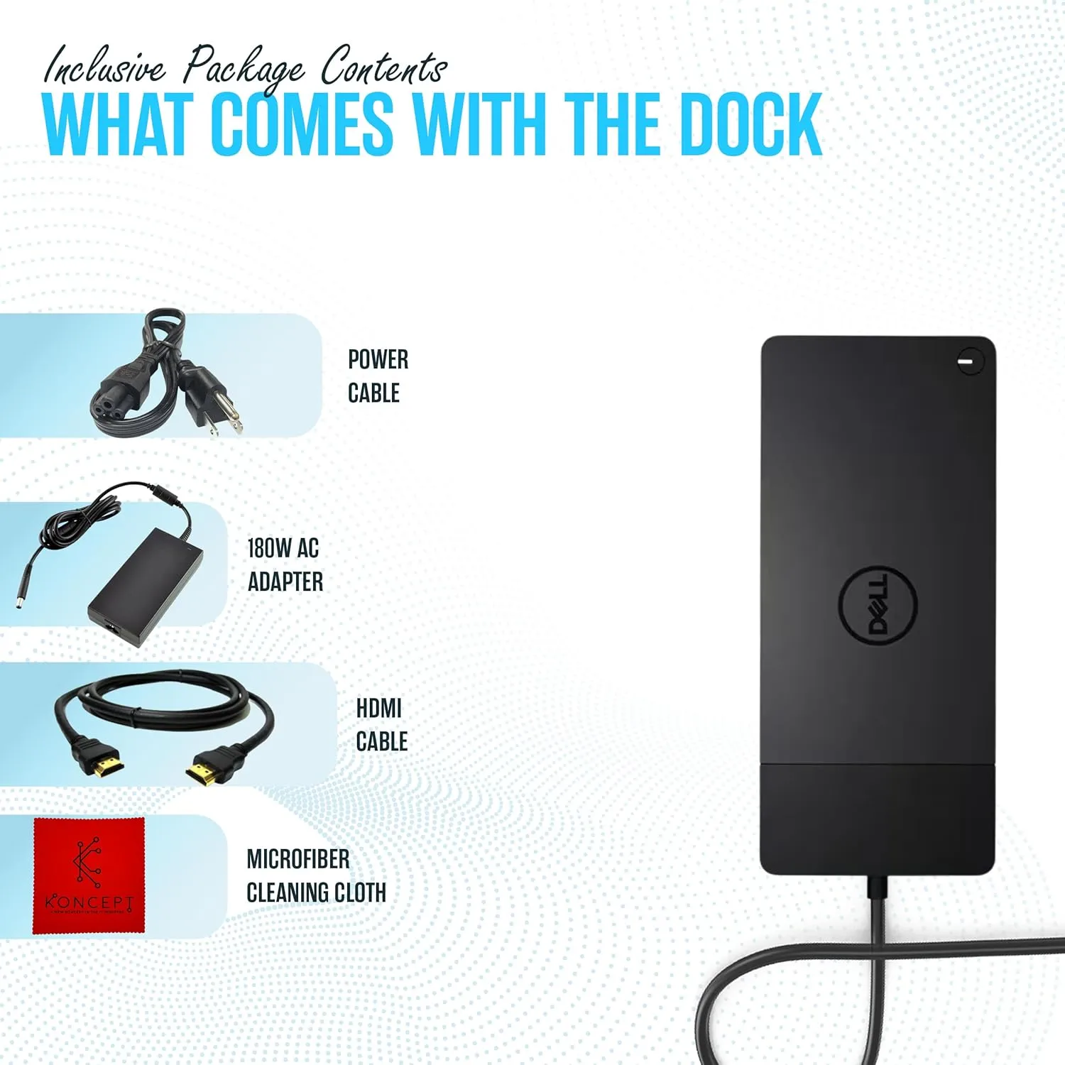 WD19 DELL Docking Station USB C - Docking Station Dual Monitor with 180 & HDMI Cable, Dual DisplayPort Dell Dock - Laptop Docking Station (Renewed)