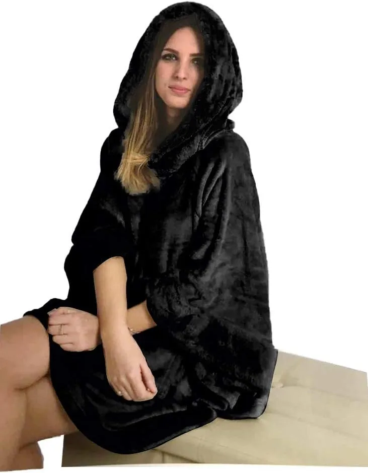 Wearable Blanket Hoodie Oversized Sweatshirt Blanket with Big Pocket. Hooded Snuggies Blanket For Women Men Adult.Cute thing funny gifts for girlfriends mom on Birthday Christmas