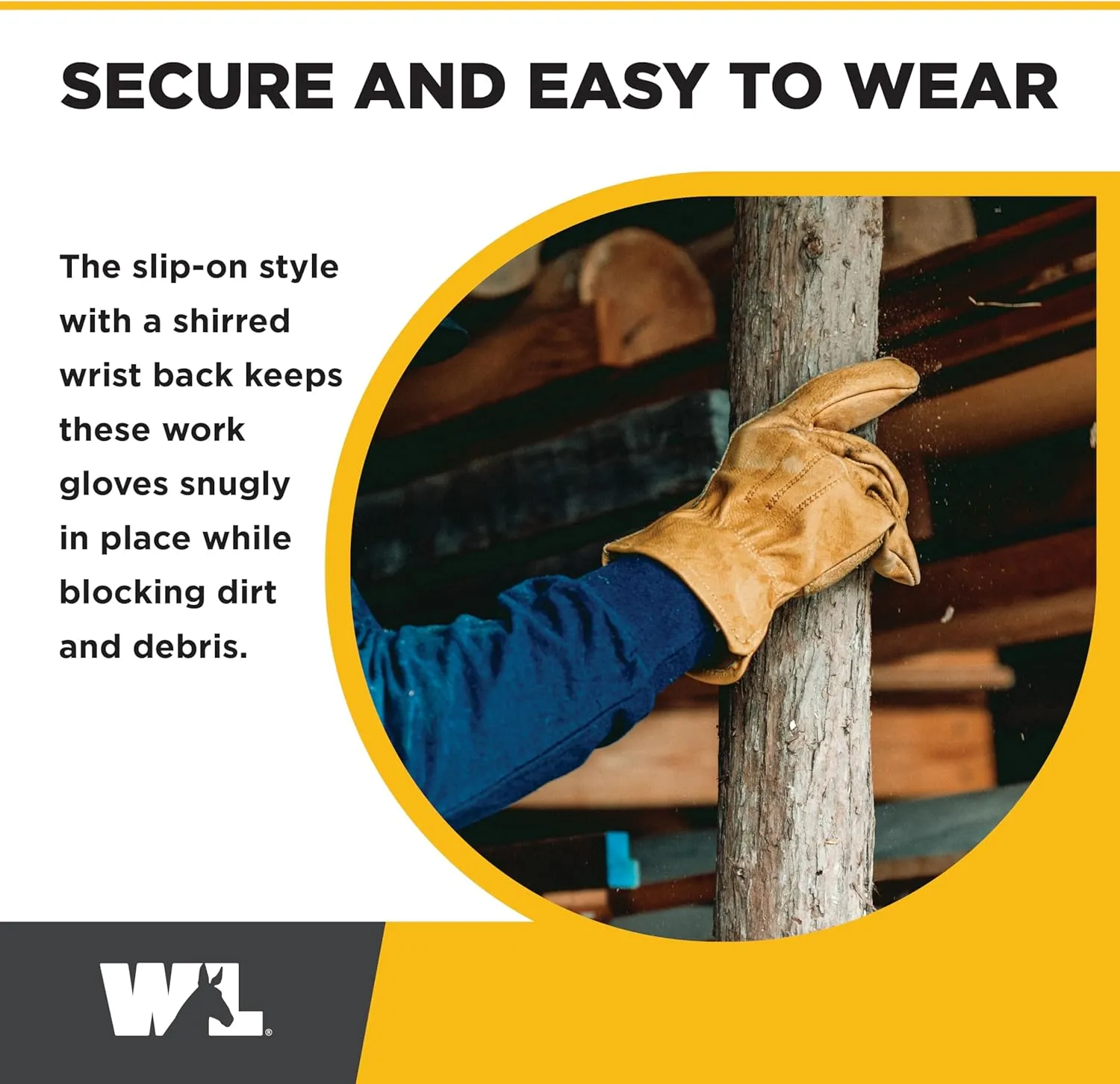 Wells Lamont Leather Work Gloves for Men, Reinforced Cowhide with Palm Patch, Saddletan, Large (1129L)