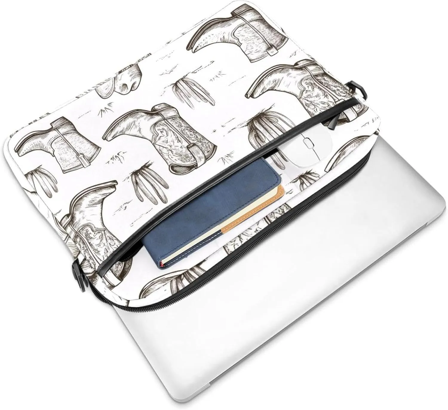 Western Africa Geometric Seamless Pattern Laptop Bag Case Computer Sleeve Shoulder Messenger Bag for Work School