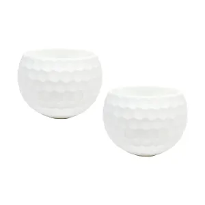 White Ceramic Honeycomb Votive Holders (Pair)