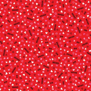 Whole Lotta Love by Benartex HUGS & KISSES/RED