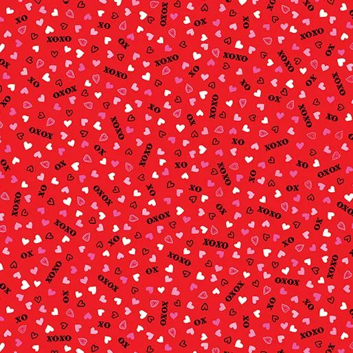 Whole Lotta Love by Benartex HUGS & KISSES/RED