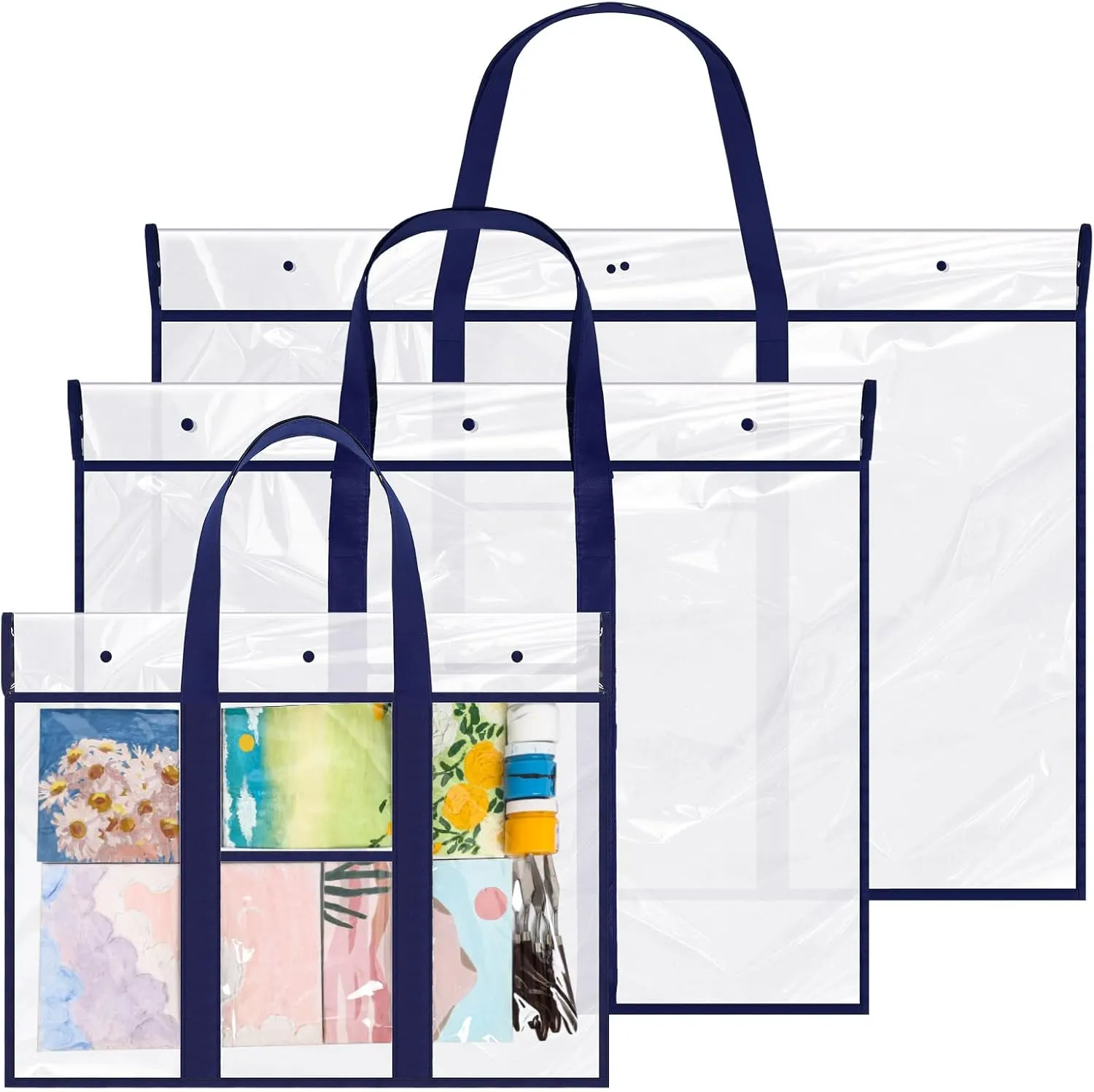 Windyun 3 Pcs Large Poster Storage Bag 48 x 36 Inches 31.5 x 25.5 Inches 19 x 25 Inches Bulletin Board Holder Classroom Organization and Storage Poster Storage Container Art Portfolio Case