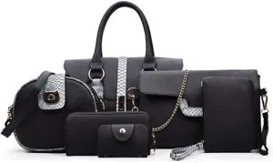 Women Designer Purses And Handbags Set Satchel Shoulder Bags Totes 6pcs Clutch Wallet