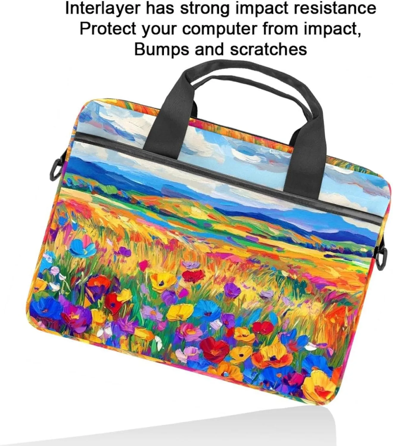 Women Laptop Bag Art Multicolor Softballs Laptop Computer Bag Work Tote Bag Shoulder Messenger Bag