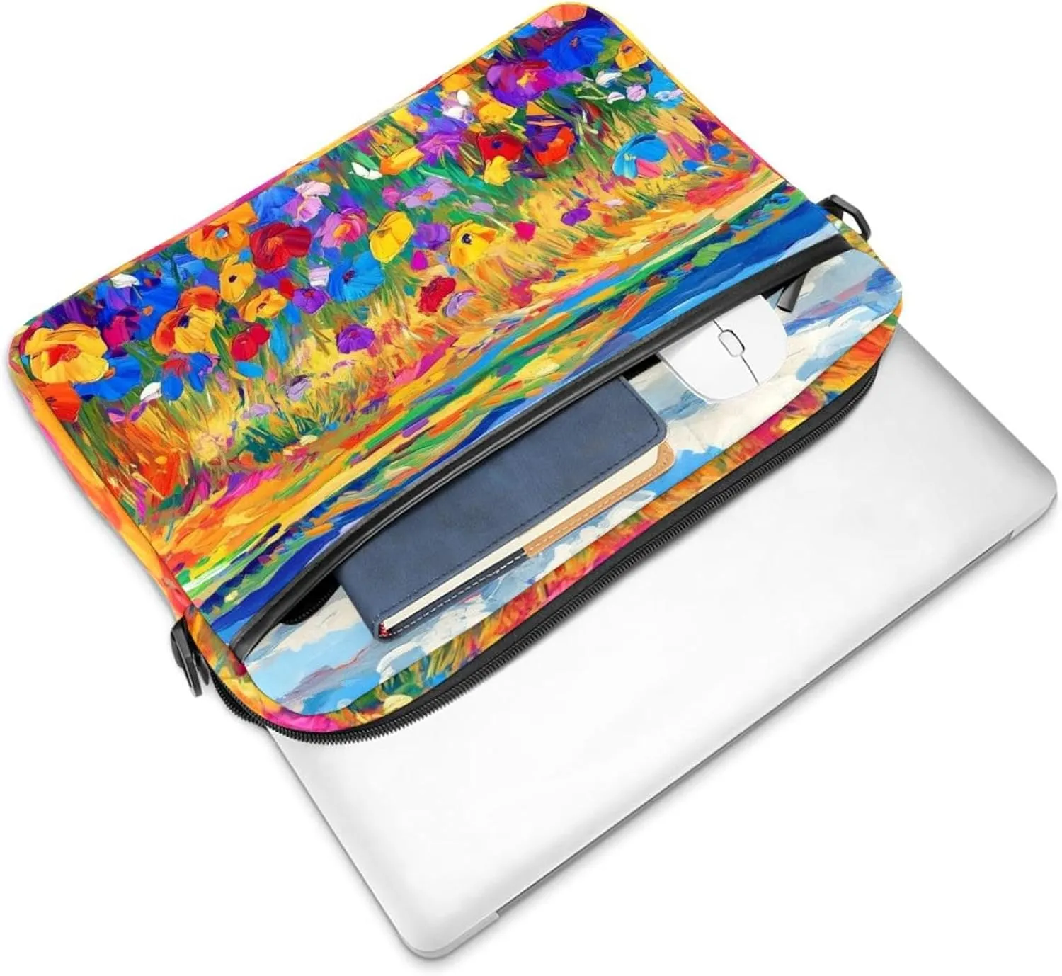 Women Laptop Bag Art Multicolor Softballs Laptop Computer Bag Work Tote Bag Shoulder Messenger Bag