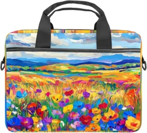 Women Laptop Bag Art Multicolor Softballs Laptop Computer Bag Work Tote Bag Shoulder Messenger Bag