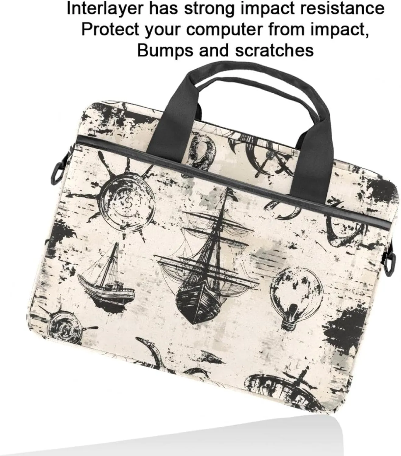 Women Laptop Bag Vintage Green Shamrocks and Vertical Green Stripes Laptop Computer Bag Work Tote Bag Shoulder Messenger Bag