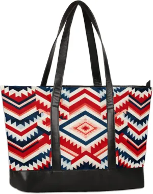 Women Tote Bag with Zipper, Shopper Handbag Travel Purse, PU Leather Laptop Tote Bags, Weekender Tote Bags