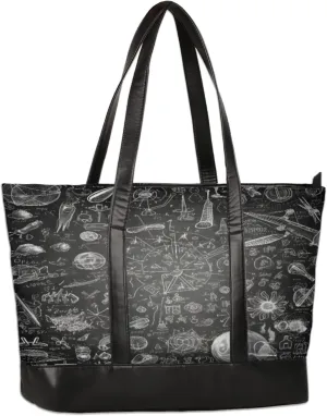 Women Tote Bag with Zipper, Shopper Handbag Travel Purse, PU Leather Laptop Tote Bags, Weekender Tote Bags