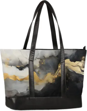 Women Tote Bag with Zipper, Shopper Handbag Travel Purse, PU Leather Laptop Tote Bags, Weekender Tote Bags