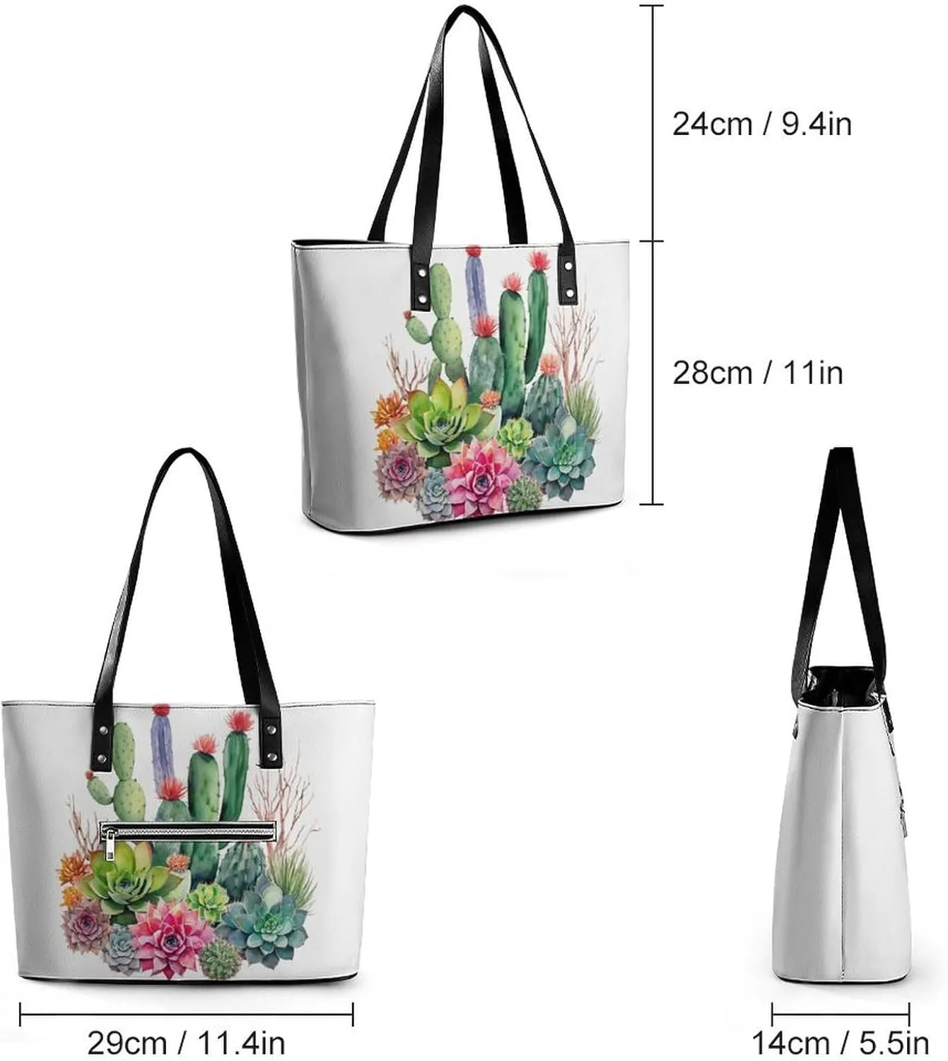 Women Tote Bags Casual Handbags PU Leather Shoulder Travel Bag