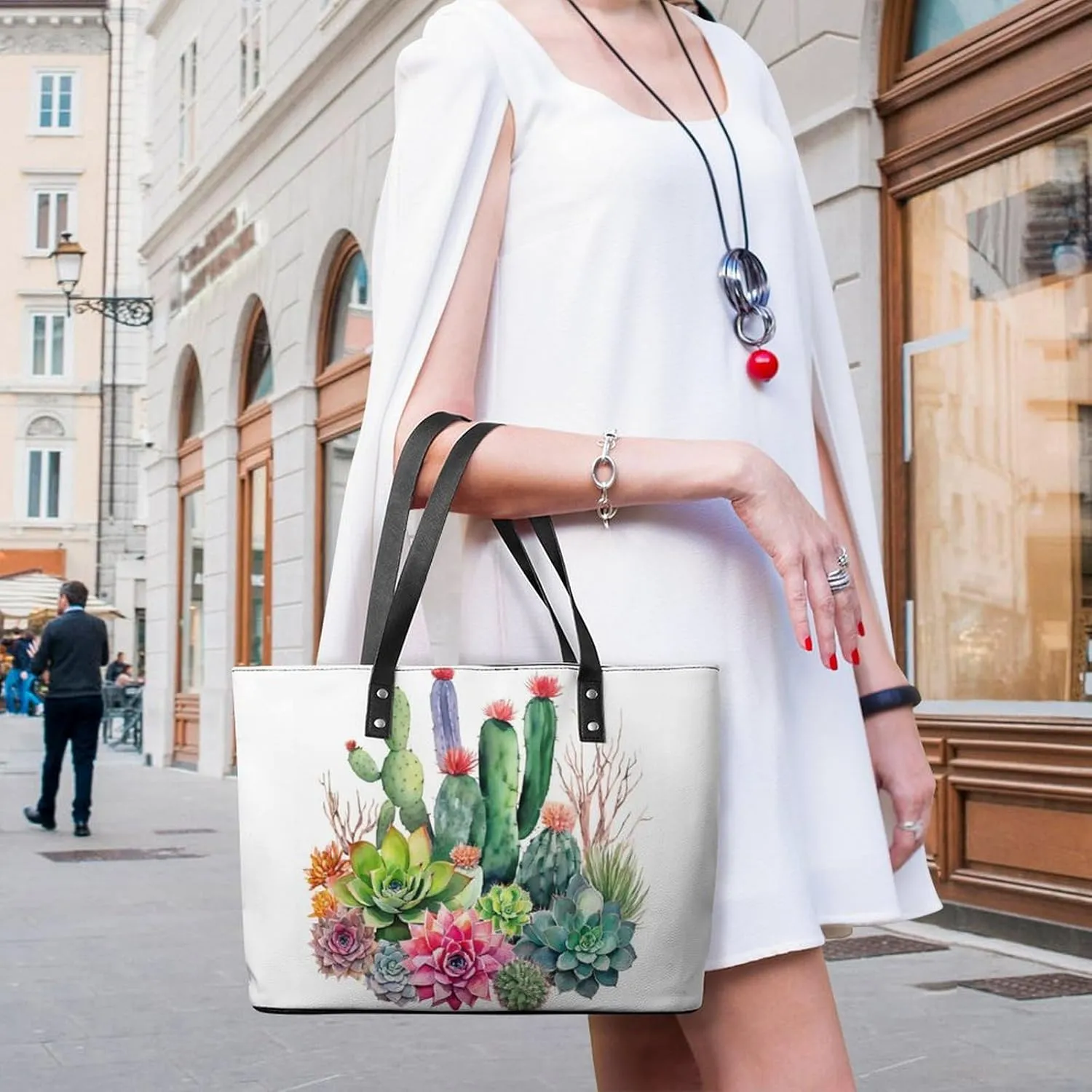 Women Tote Bags Casual Handbags PU Leather Shoulder Travel Bag