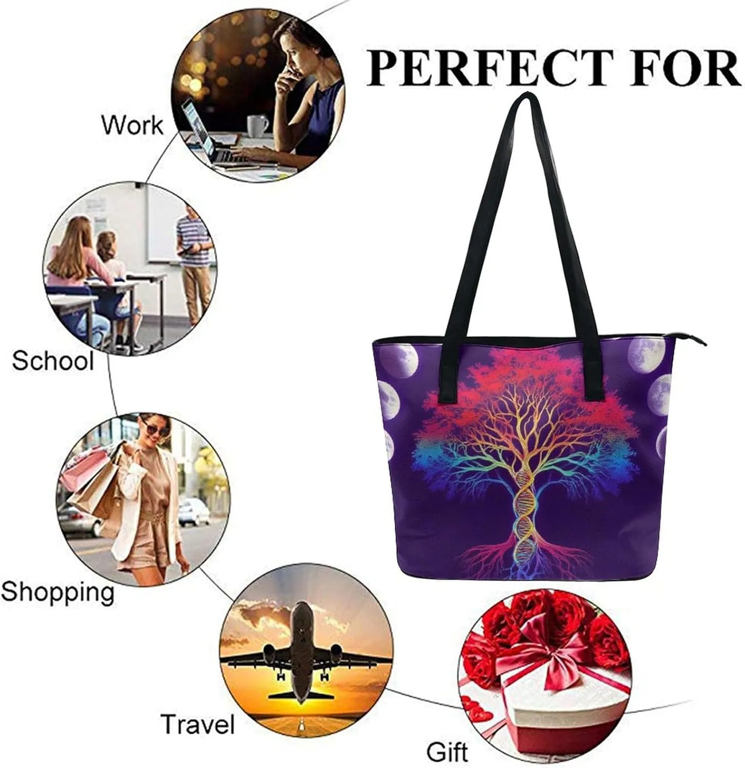 Women Tote Bags Handbags PU Leather Shoulder Casual Handbags
