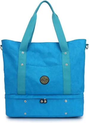 Women Tote Shoulder Handbags Large Waterproof Nylon Travel Gym Bag Weekender Bag