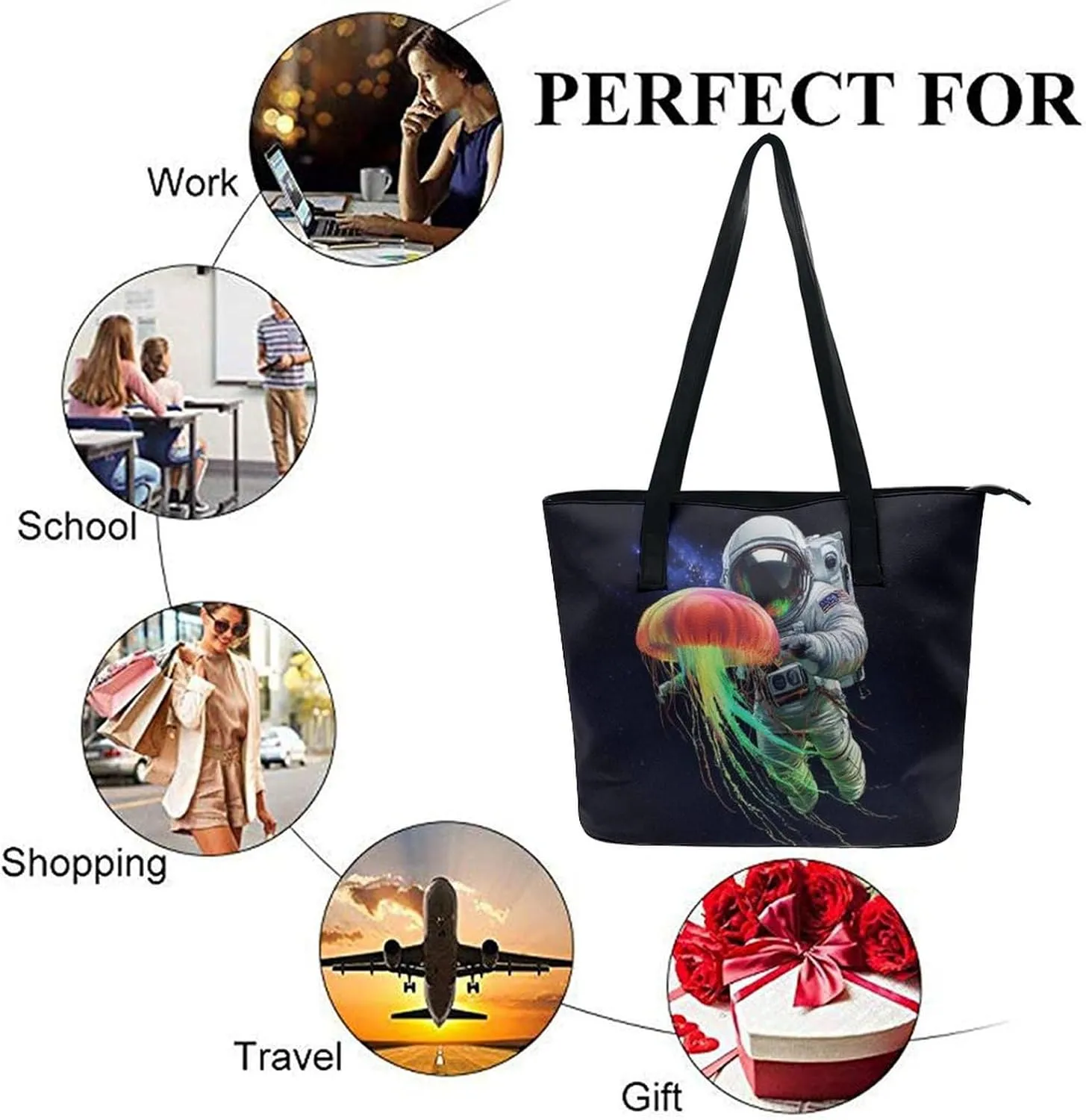 Women Travel Shoulder Bag Waterproof Casual Purses Multi Handbags with Zipper