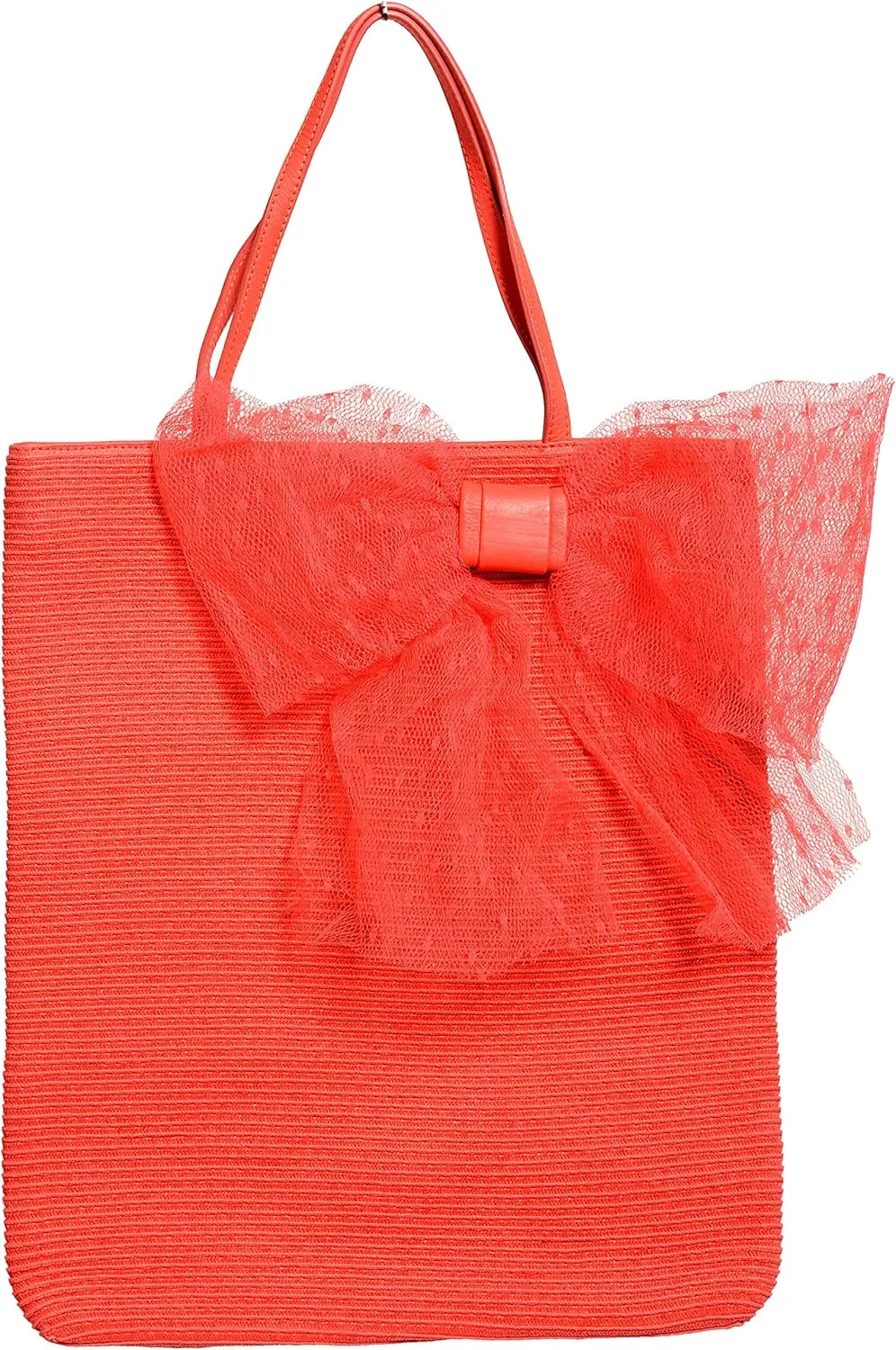 Women's Coral Pink Tote Handbag Shoulder Bag